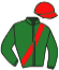 casaque portée par Barzalona M. jockey du cheval de course THE CAT'S, information pmu ZETURF