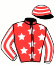 casaque portée par Charlot M. X. jockey du cheval de course FORUM, information pmu ZETURF