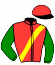 casaque portée par Clozier F. jockey du cheval de course HARABICA, information pmu ZETURF