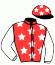 casaque portée par Satalia D. jockey du cheval de course PRADORO (FR), information pmu ZETURF