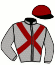 casaque portée par Foresi F. jockey du cheval de course LE KAKOU (FR), information pmu ZETURF
