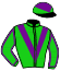 casaque portée par Mangione R. jockey du cheval de course BAILEYS ECLAIR, information pmu ZETURF