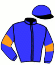 casaque portée par Mangione R. jockey du cheval de course THANIELLA, information pmu ZETURF
