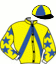 casaque portée par Touron G. jockey du cheval de course JAVA DES RACQUES, information pmu ZETURF