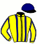 casaque portée par Verriere L. jockey du cheval de course GRAAL DE MY, information pmu ZETURF