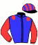casaque portée par Nakache G. jockey du cheval de course GUERRIERE DE CORCY, information pmu ZETURF