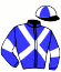 casaque portée par Lapray D. jockey du cheval de course EFFET SAGA, information pmu ZETURF