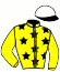 casaque portée par Cartet Ch. jockey du cheval de course ECU DU CHASSIN, information pmu ZETURF