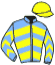casaque portée par Masselon Mlle Ch. jockey du cheval de course JOKER LE FOL, information pmu ZETURF