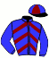 casaque portée par Verva L. jockey du cheval de course EPSOM DU RIB (BE), information pmu ZETURF