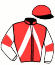 casaque portée par Verva L. jockey du cheval de course DORIA DE VAUVILLE (FR), information pmu ZETURF