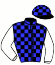 casaque portée par Horrach Vidal Gui. A. jockey du cheval de course GEORGINO (FR), information pmu ZETURF