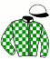casaque portée par Boulogne V. jockey du cheval de course GINGER SAM (FR), information pmu ZETURF