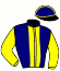 casaque portée par Ouvrie F. jockey du cheval de course EVITA MADRIK (FR), information pmu ZETURF