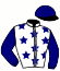 casaque portée par Legrain Mlle C. jockey du cheval de course FRANKLIN STAR, information pmu ZETURF