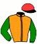 casaque portée par Dollion A. jockey du cheval de course INFO NONANTAISE (FR), information pmu ZETURF