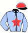 casaque portée par Ouvrie F. jockey du cheval de course ESPOIR PERMIS (FR), information pmu ZETURF
