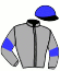 casaque portée par Huchede T. jockey du cheval de course CYR DE COQUERIE (FR), information pmu ZETURF