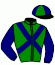 casaque portée par Senet F. jockey du cheval de course GRECO ROMAINE (FR), information pmu ZETURF