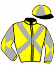 casaque portée par Weber Mlle B. jockey du cheval de course ALABAA (GB), information pmu ZETURF