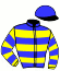 casaque portée par Abrivard A. jockey du cheval de course IKURO JIEL, information pmu ZETURF