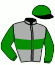 casaque portée par Dromigny T. jockey du cheval de course IBRA DE LOU, information pmu ZETURF
