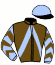 casaque portée par Le Beller T. jockey du cheval de course ICONE DELO, information pmu ZETURF
