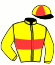 casaque portée par Corbineau Ch. jockey du cheval de course FLAMME DE POURPRIX, information pmu ZETURF