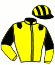 casaque portée par Le Bec J. E. jockey du cheval de course JACKPOT DE NILREM, information pmu ZETURF
