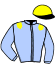 casaque portée par Locqueneux D. jockey du cheval de course HUBLI, information pmu ZETURF