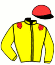 casaque portée par Nobili M. jockey du cheval de course GRAND YAKA, information pmu ZETURF