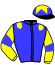 casaque portée par Mangione R. jockey du cheval de course BON ESPRIT, information pmu ZETURF