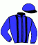 casaque portée par Raffestin J. jockey du cheval de course GAVROCHE D'IDEE, information pmu ZETURF