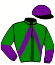 casaque portée par Boulogne V. jockey du cheval de course HELMA D'OCQUE, information pmu ZETURF