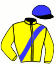 casaque portée par Ouvrie F. jockey du cheval de course INDIEN PASS, information pmu ZETURF