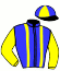 casaque portée par Blachet B. jockey du cheval de course JAPLOO DE CAMBRI, information pmu ZETURF