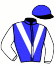 casaque portée par Duvaldestin Th. jockey du cheval de course HORSY ROYAL, information pmu ZETURF