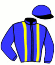casaque portée par Brotelande J. B. jockey du cheval de course HEMERA TURGOT, information pmu ZETURF