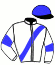 casaque portée par Bigeon Ch. J. jockey du cheval de course LOULOU BARBES, information pmu ZETURF