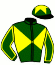 casaque portée par Garandeau A. jockey du cheval de course IZQUIERDO, information pmu ZETURF