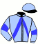 casaque portée par Vlaemynck Debost Tom jockey du cheval de course JABOROSA BLUE, information pmu ZETURF