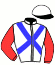 casaque portée par Ouvrie F. jockey du cheval de course KONGO DE FLEUR, information pmu ZETURF