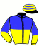 casaque portée par Gelormini L. jockey du cheval de course KOTHBIRO, information pmu ZETURF