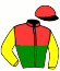 casaque portée par Ouvrie F. jockey du cheval de course KIONA DU SKY, information pmu ZETURF