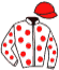 casaque portée par Weiss J. jockey du cheval de course INDIANA BUROISE, information pmu ZETURF
