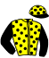 casaque portée par Koubiche Jér. jockey du cheval de course LENDAMA, information pmu ZETURF
