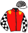 casaque portée par Jean P. Ch. jockey du cheval de course MISS LIGNERIES, information pmu ZETURF