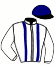 casaque portée par Gelormini G. jockey du cheval de course LADY DE MELLERAY, information pmu ZETURF