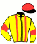 casaque portée par Moreau P. jockey du cheval de course HAPPYDENUO (AQ), information pmu ZETURF