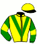 casaque portée par Follin Yla. jockey du cheval de course DATCHA (AQ), information pmu ZETURF